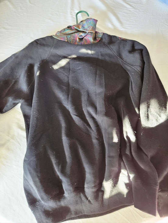 Tultex Black Sweater with Multicolor Paisley Yoke - Picture 4 of 4